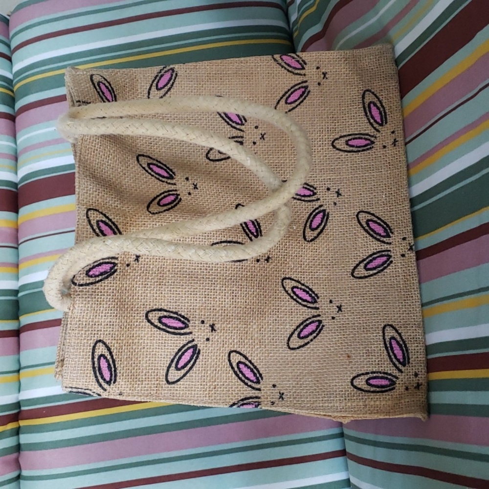 *EUC* Burlap Bunny Tote Bag - Picture 2 of 9